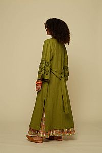 KIMONO ATTICO (GREEN/BLACK EMBROIDERED)