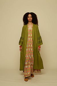 KIMONO ATTICO (GREEN/BLACK EMBROIDERED)