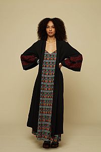 KIMONO ATTICO (BLACK/RED EMBROIDERED)