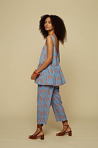 EPOS TOP (BLUE GEO PEOPLE PRINT)