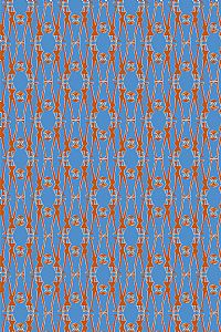 HENIOCHUS PANTS (BLUE GEO PEOPLE PRINT)