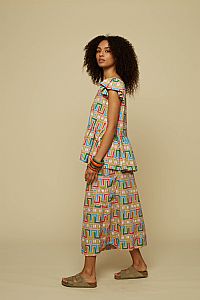TECTON SKIRT (PINK ABSTRACT LABYRINTH PRINT)