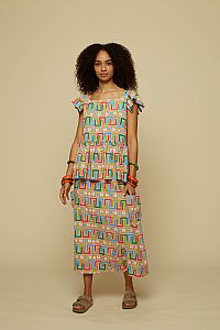 TECTON SKIRT (PINK ABSTRACT LABYRINTH PRINT)