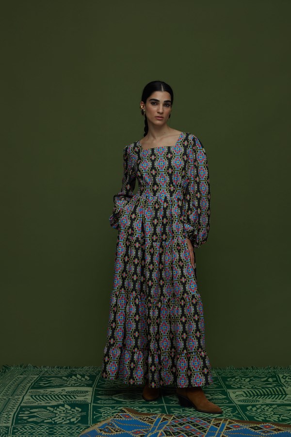 ARGALIOS MAXI DRESS (LEONIDIO BLACK PRINT)