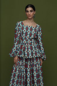 ARGALIOS TOP (PERA MELANA BEIGE PRINT)