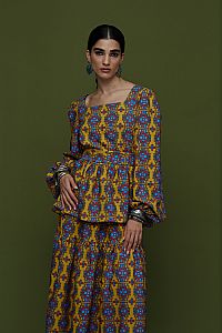 ARGALIOS TOP (LEONIDIO MUSTARD PRINT)