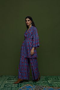 SAITA PANTS (TSAKONIA BLUE&RED PRINT)