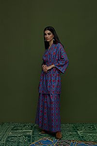 SAITA PANTS (TSAKONIA BLUE&RED PRINT)