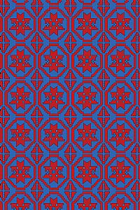 SAITA PANTS (TSAKONIA BLUE&RED PRINT)