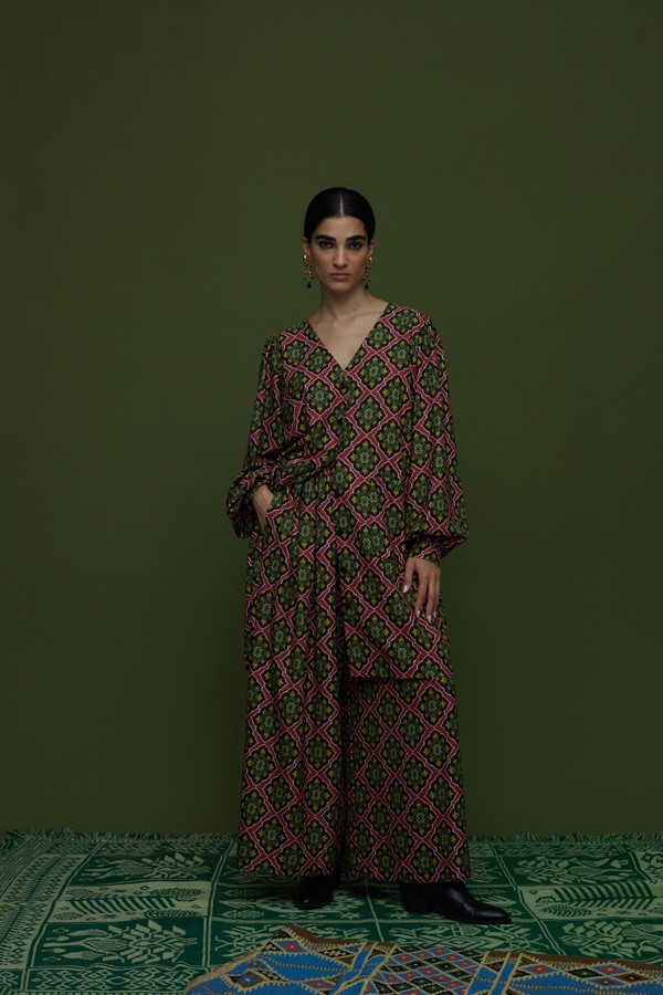 SAITA PANTS (TYROS BORDEAUX PRINT)