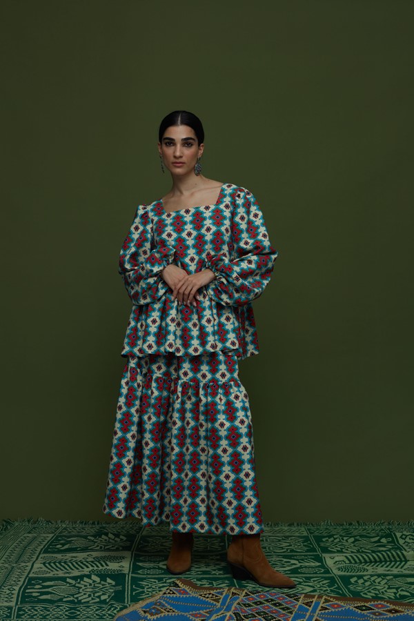 ARGALIOS SKIRT (PERA MELANA BEIGE PRINT)