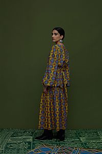 ARGALIOS SKIRT (LEONIDIO MUSTARD PRINT)