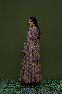 ARGALIOS MAXI DRESS (TYROS OLIVE PRINT)