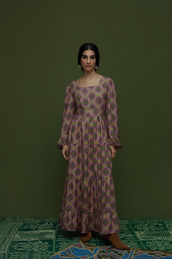 ARGALIOS MAXI DRESS (TYROS OLIVE PRINT)