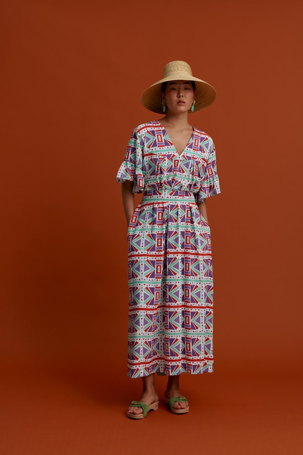 LILIKAS Maxi Dress (Pyrgousika Deconstructed purple/red)