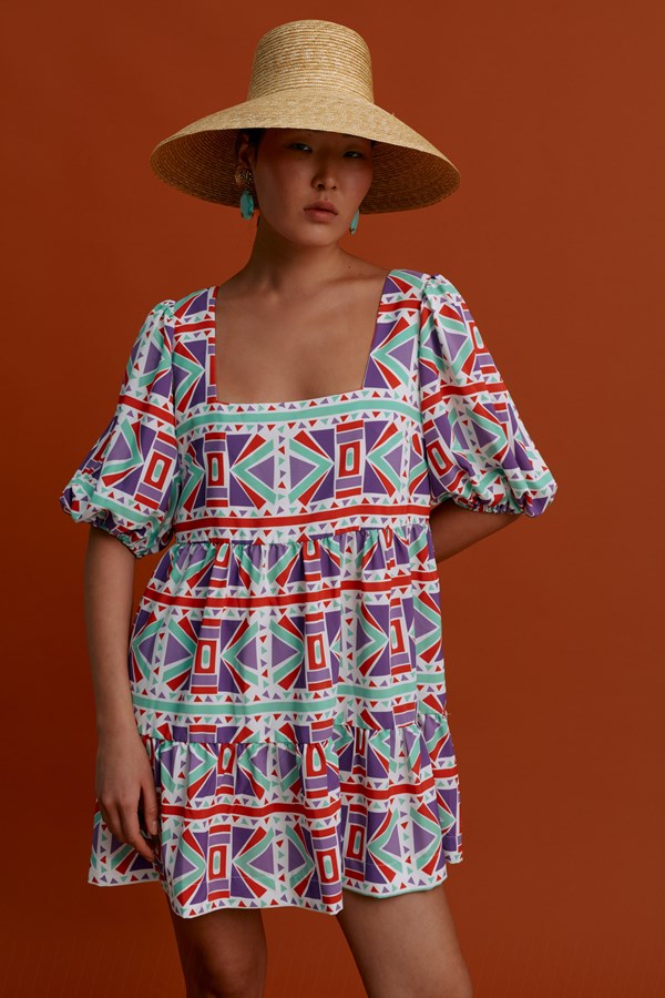 PITIOS Mini Dress (Pyrgousika Deconstructed purple/red)