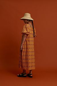 KALAMOTI Maxi Dress (Pyrgousika brown/orange)