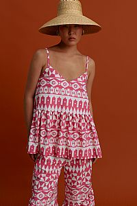 LAGADA Top (White motifs pink)