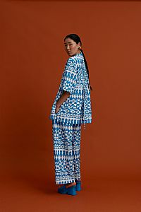 VOLISSOS Pants (White motifs blue)