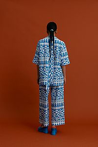 VOLISSOS Pants (White motifs blue)