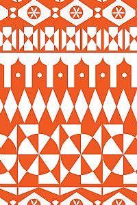 ANAVATOS Pants (White motifs orange)