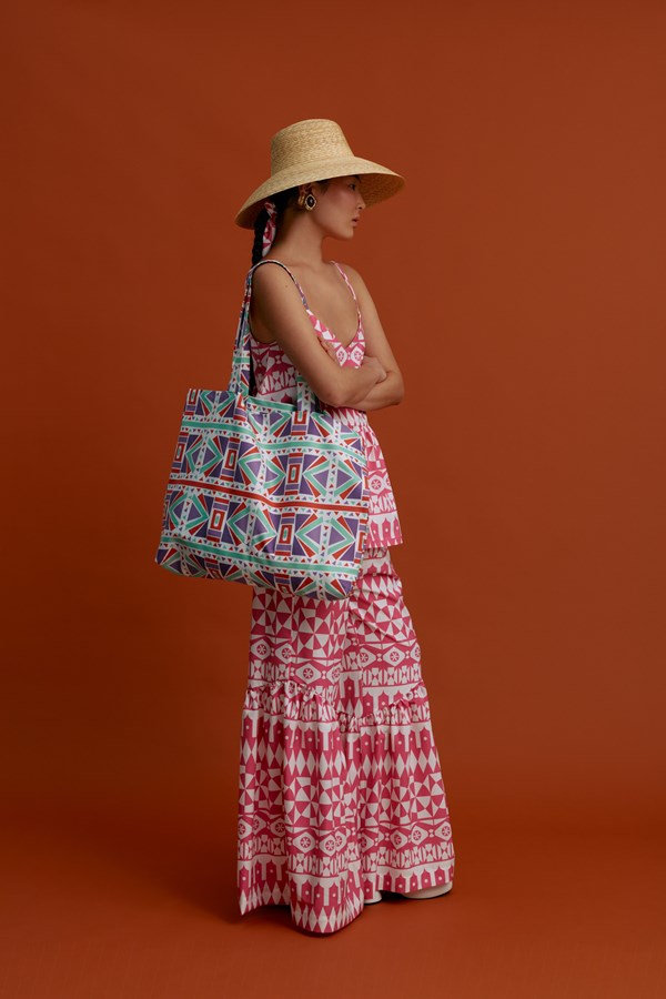 TOTE BAG (Pyrgousika Deconstructed red/purple)