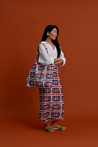 PAREO/SCARF (Pyrgousika Deconstructed blue/red)