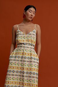 MARKELLA Maxi Dress(Pyrgousika Multi Beige)