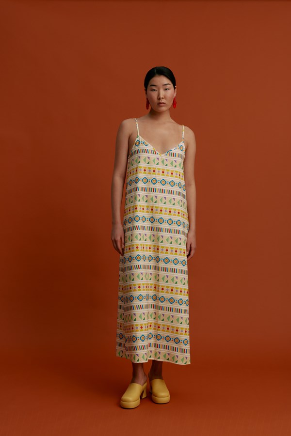 MARKELLA Maxi Dress(Pyrgousika Multi Beige)