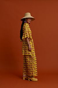 VOLISSOS Pants (Pyrgousika lime&brown)