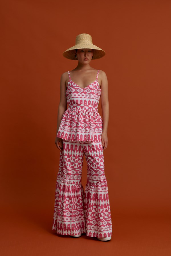 ANAVATOS Pants (White motifs pink)