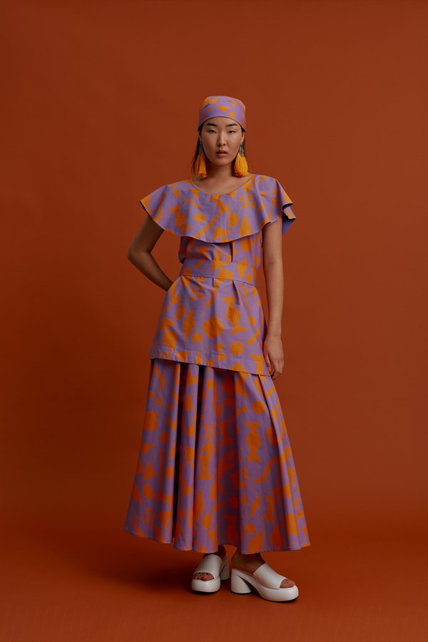 VIKI Maxi Skirt (Pyrgousika logo purple)