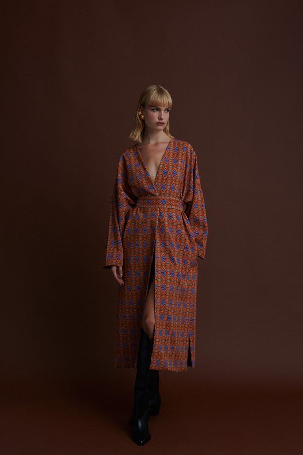 PRESPES KIMONO/DRESS (SARENA BROWN PRINT)