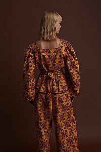 NYMFAIO TOP (LECHOVO MUSTARD PRINT)