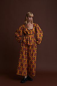 NYMFAIO TOP (LECHOVO MUSTARD PRINT)