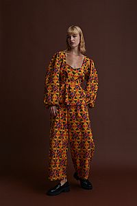 ALIAKMONAS PANTS (LECHOVO MUSTARD PRINT)