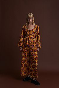 ALIAKMONAS PANTS (LECHOVO MUSTARD PRINT)
