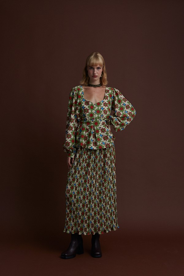 VASILITSA MAXI SKIRT (KOSOULA BEIGE PRINT)