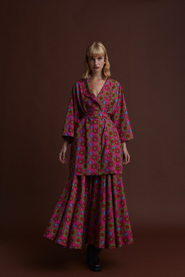 FLORINA MAXI SKIRT (KOSOULA PINK PRINT)