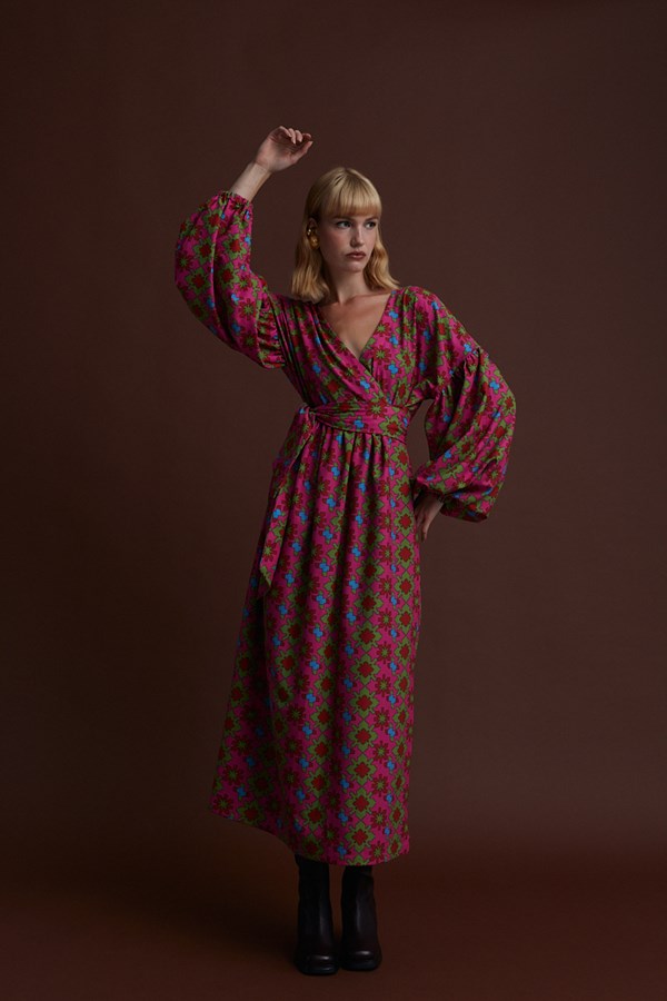 KOZANI MAXI DRESS (KOSOULA PINK PRINT)