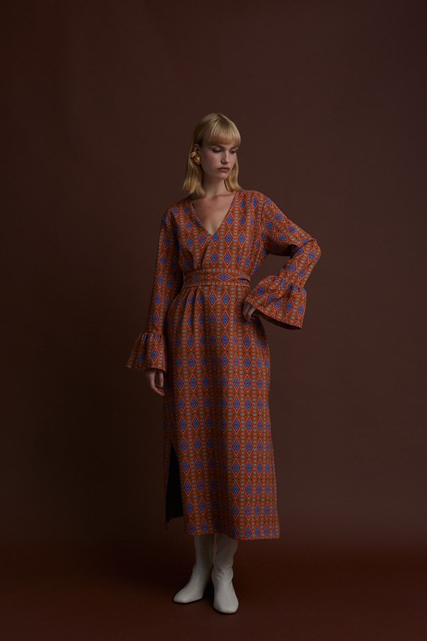 VEGORITIDA MAXI DRESS (SARENA BROWN PRINT)