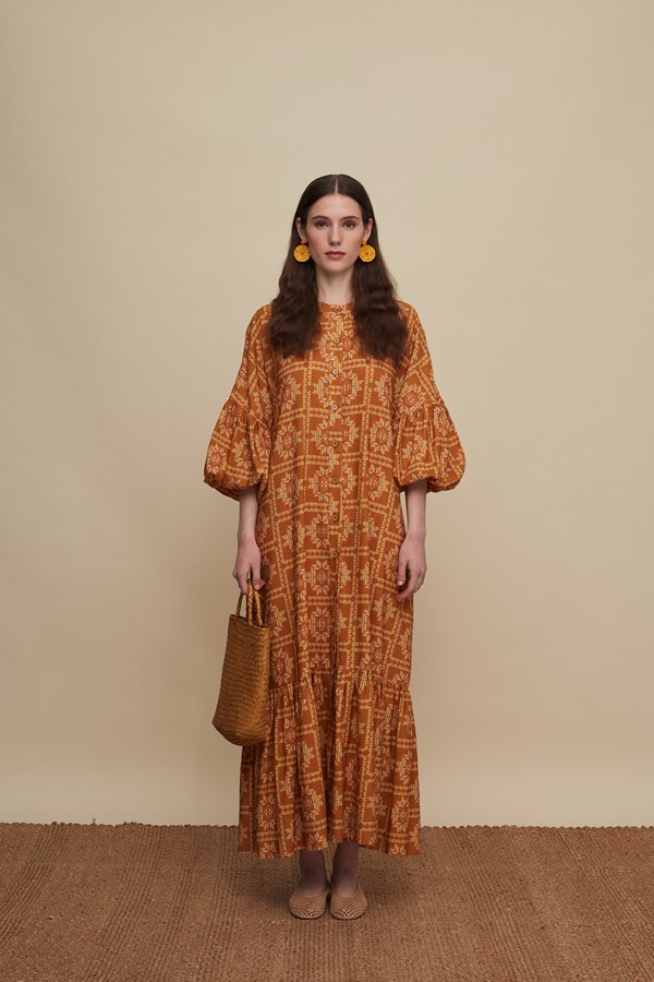 PSILORITIS MAXI DRESS (VOURIA BROWN PRINT)