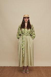 RETHYMNO MAXI DRESS (KOUSKOUSES GREEN PRINT)