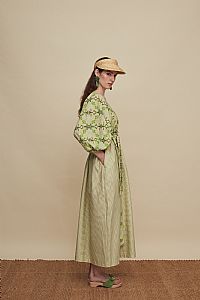 RETHYMNO MAXI DRESS (KOUSKOUSES GREEN PRINT)