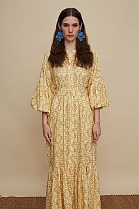 PSILORITIS MAXI DRESS (VOURIA BEIGE PRINT)