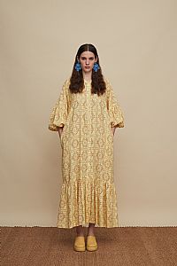 PSILORITIS MAXI DRESS (VOURIA BEIGE PRINT)