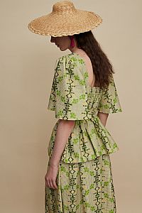 PYRGOS TOP (KOUSKOUSES GREEN PRINT)