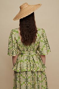 PYRGOS TOP (KOUSKOUSES GREEN PRINT)