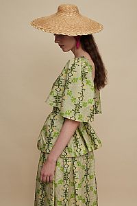 PYRGOS TOP (KOUSKOUSES GREEN PRINT)