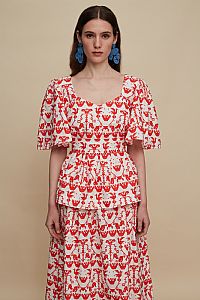 PYRGOS TOP (BIRDS COMPLEX PRINT)